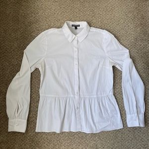 EXPRESS- Long Sleeve Button Down Peplum Shirt - Size Small